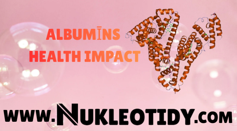 Albumīns protein structure representing human health balance and blood stability