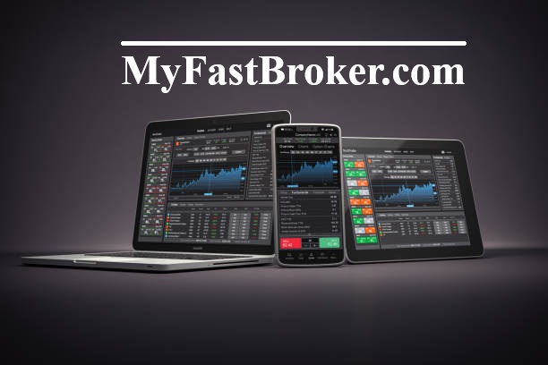 Trader analyzing charts on myfastbroker.com trading dashboard