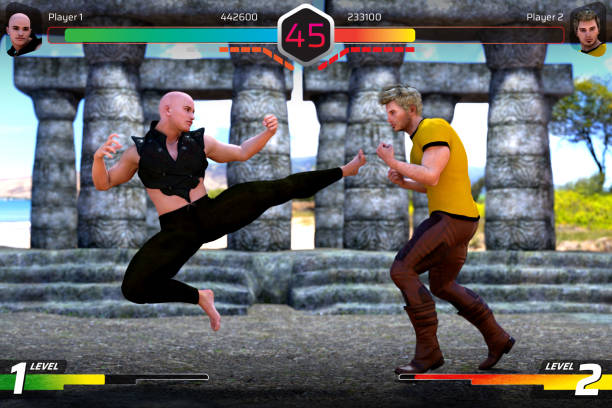Screenshot of two characters fighting in Bleed Fight Online live gameplay