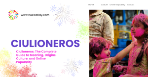 Creative digital community representing ciulioneros culture with people sharing ideas online through laptops phones art collaboration spaces