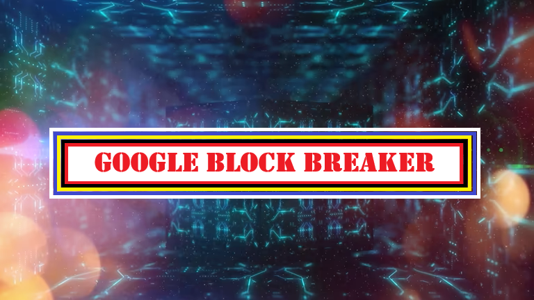 Google Block Breaker gameplay showing paddle and blocks