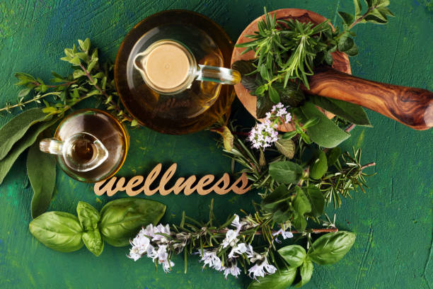 WellHealthOrganic wellness lifestyle with fruits and herbs