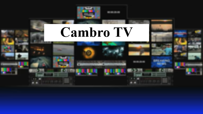 cambro tv streaming platform interface on laptop screen