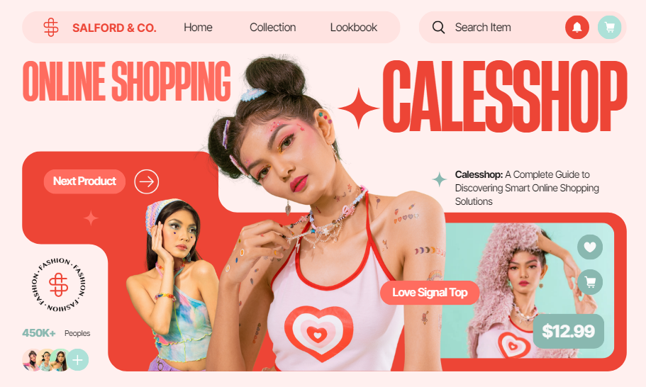 calesshop online shopping platform interface